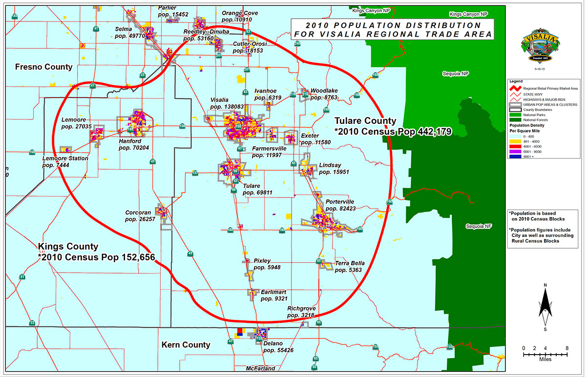 Tulare County demographics map